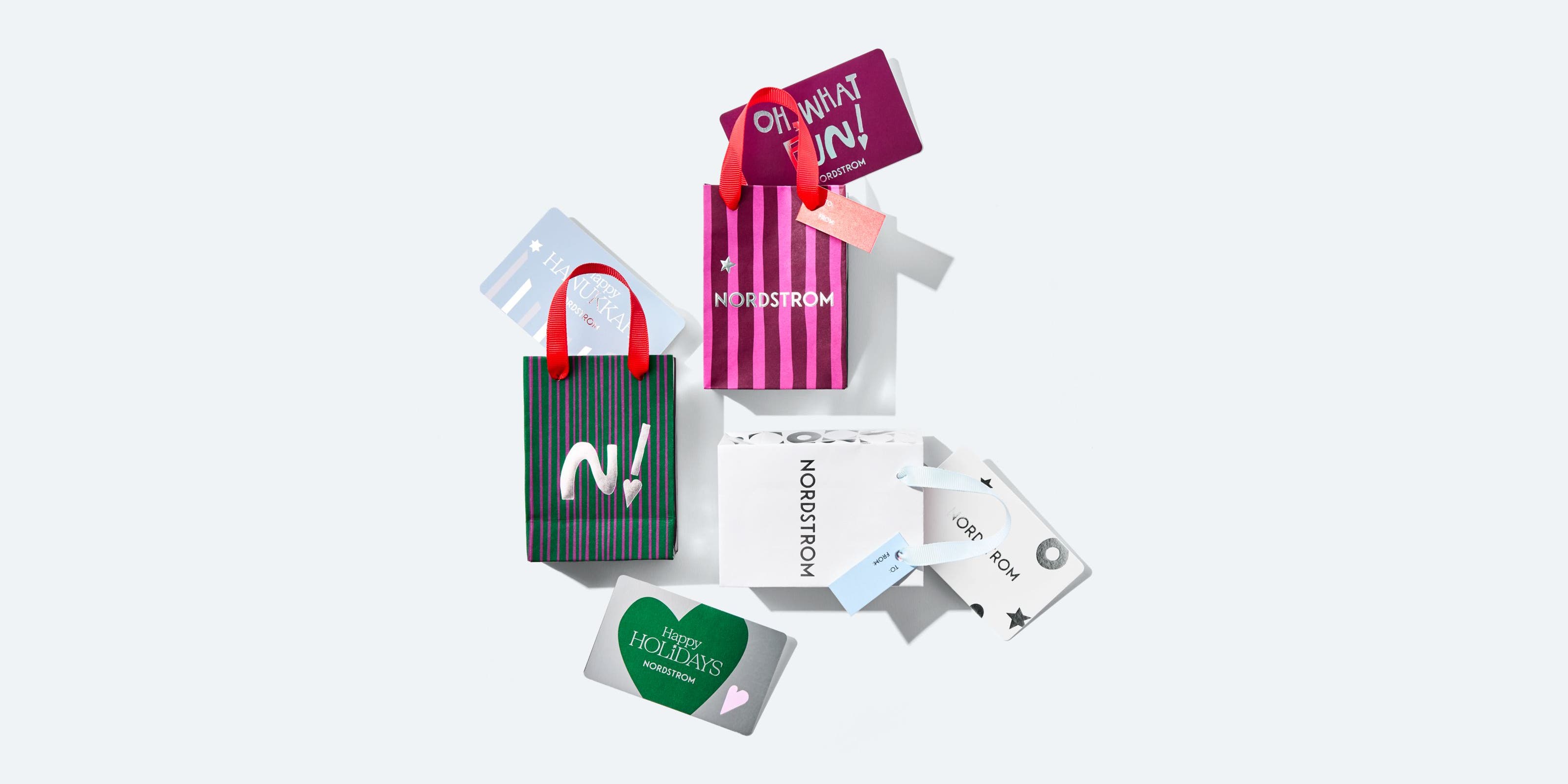 Variety of Nordstrom holiday gift cards.