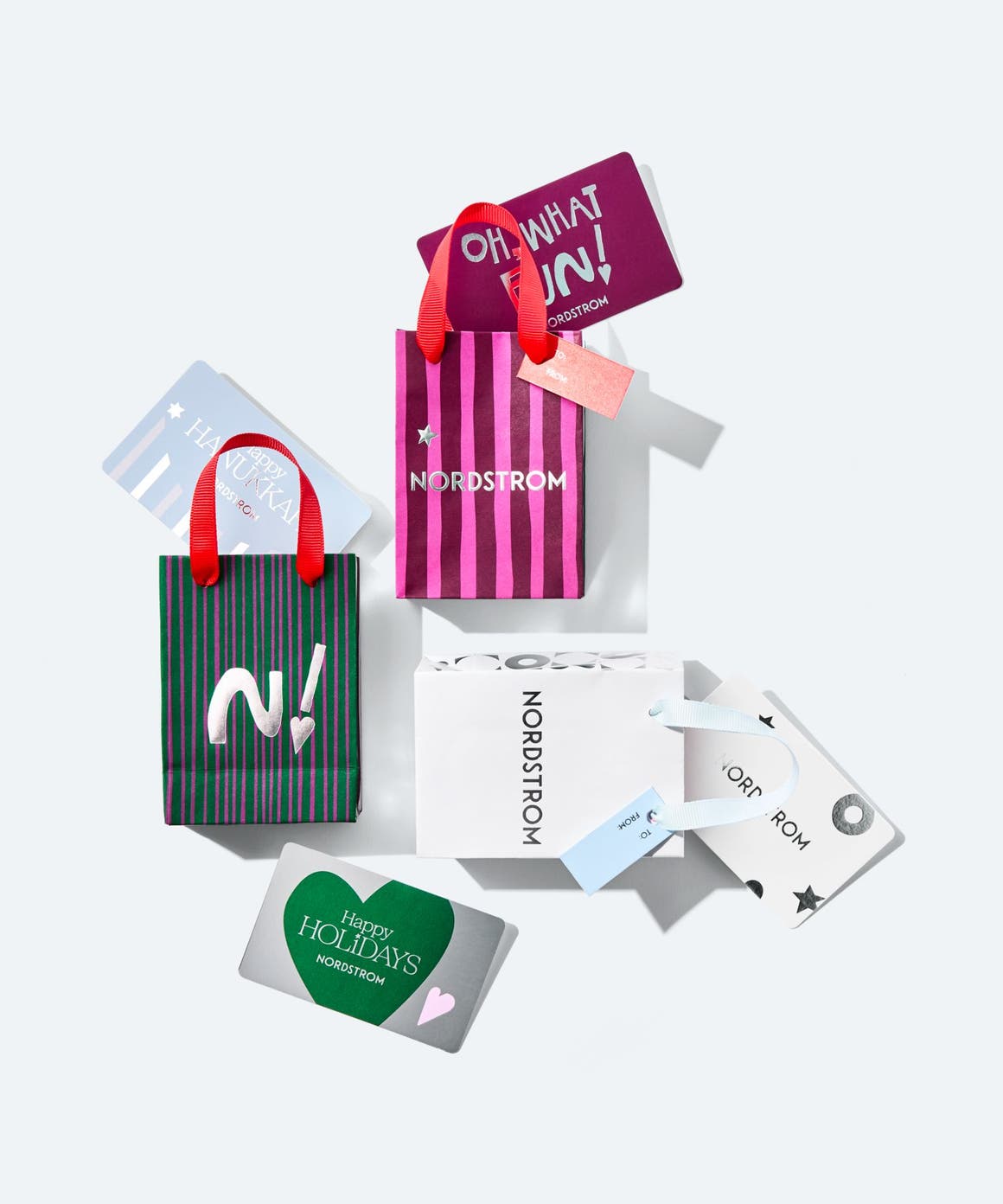 Variety of Nordstrom holiday gift cards.