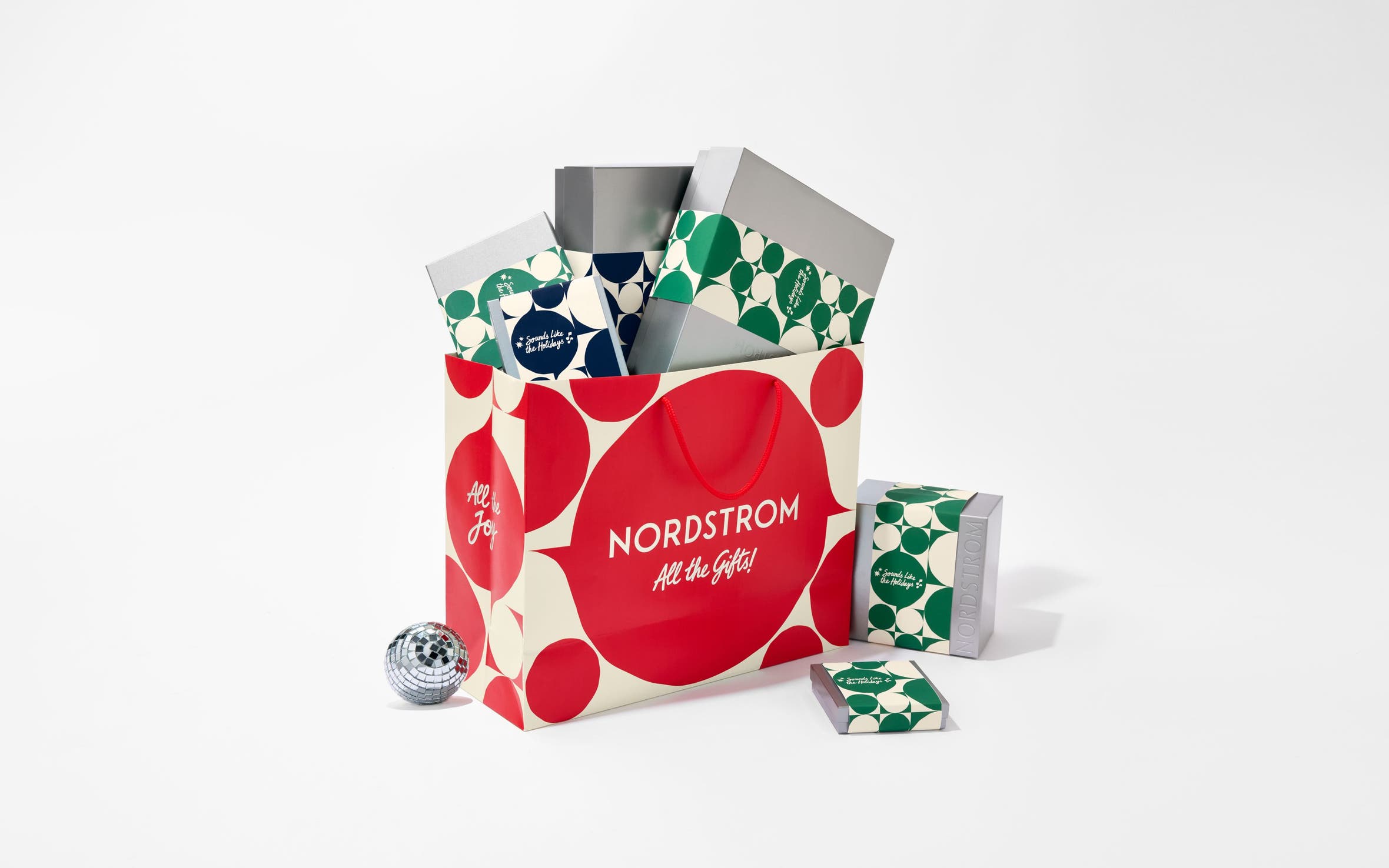 Nordstrom holiday gift boxes.