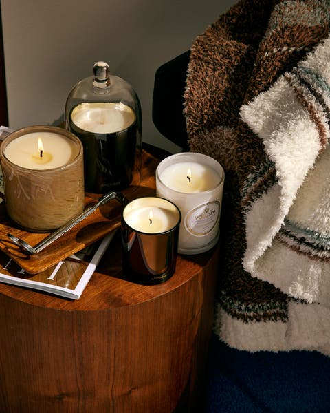 Candles and blankets for home.