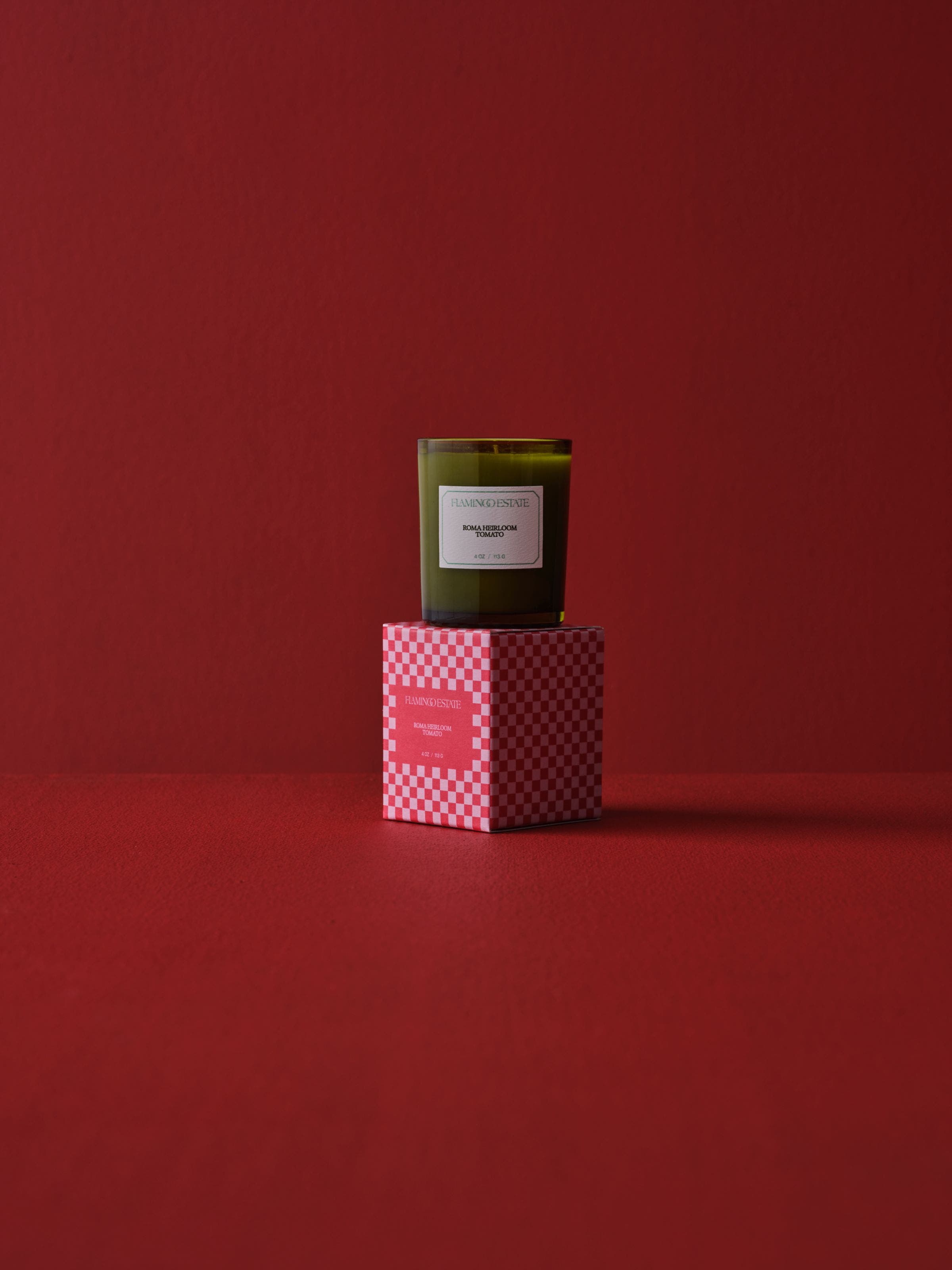A Flamingo Estate candle.