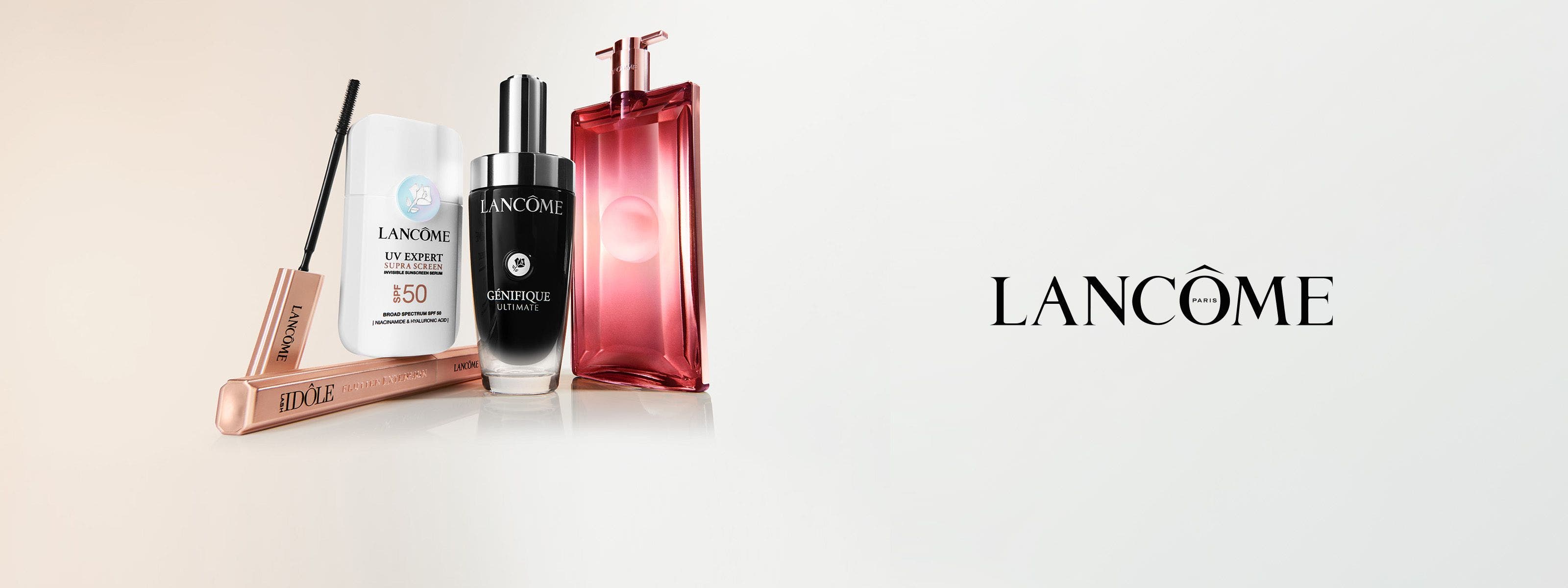 A selection of makeup, skin care and fragrance from Lancôme.