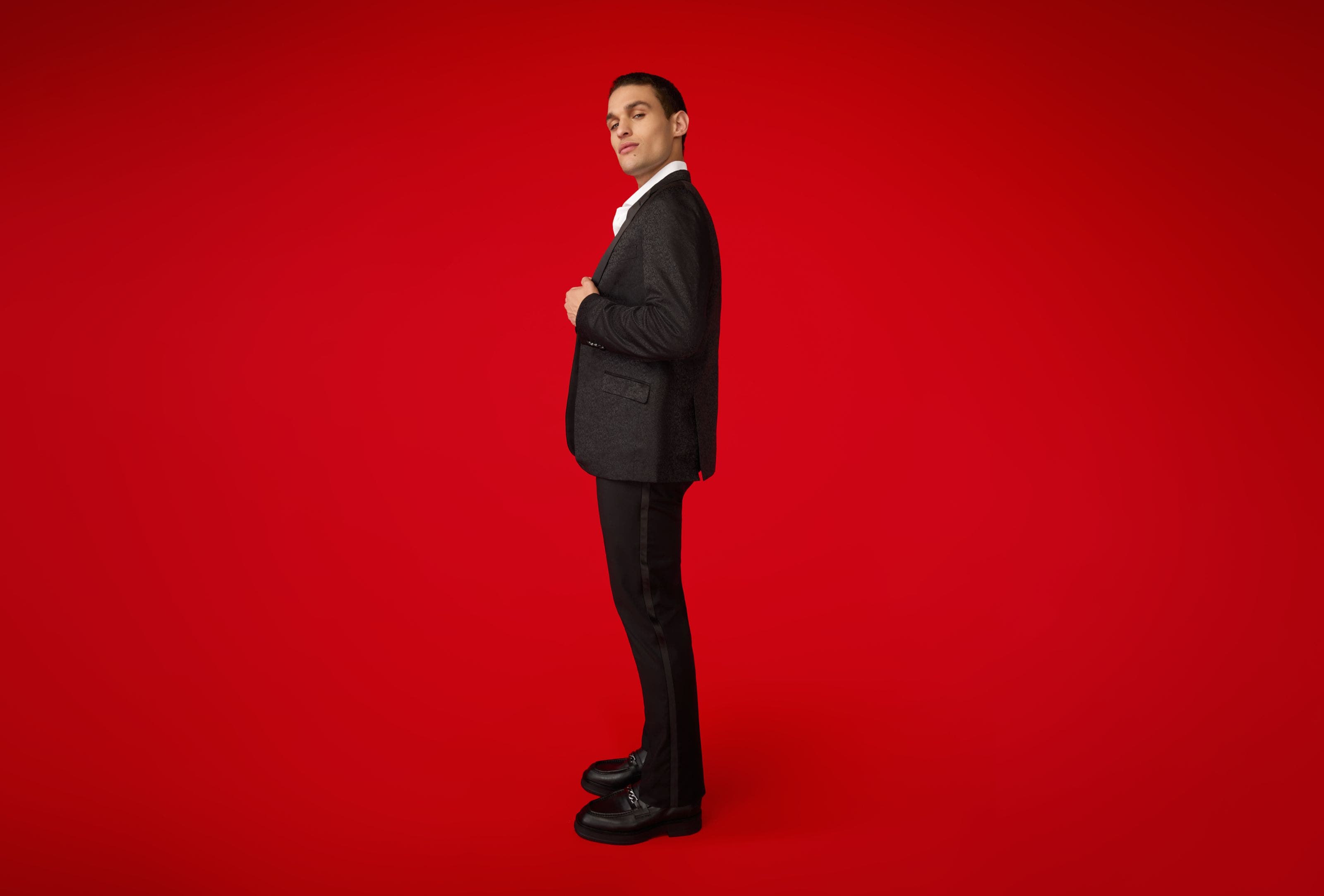 A man wearing a suit.