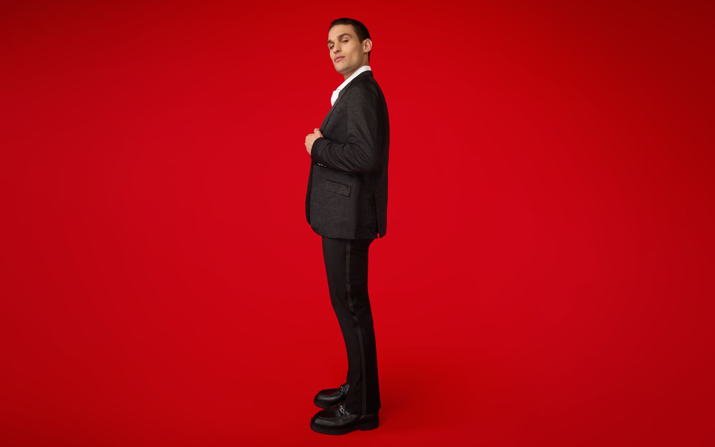 A man wearing a suit.