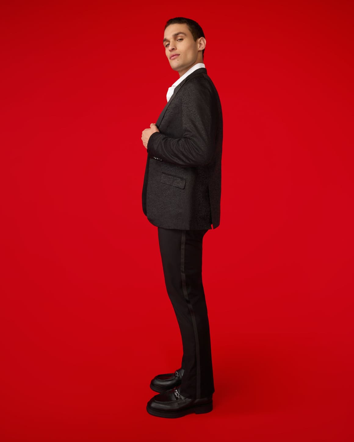 A man wearing a suit.