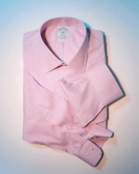 A pink folded men's dress shirt.