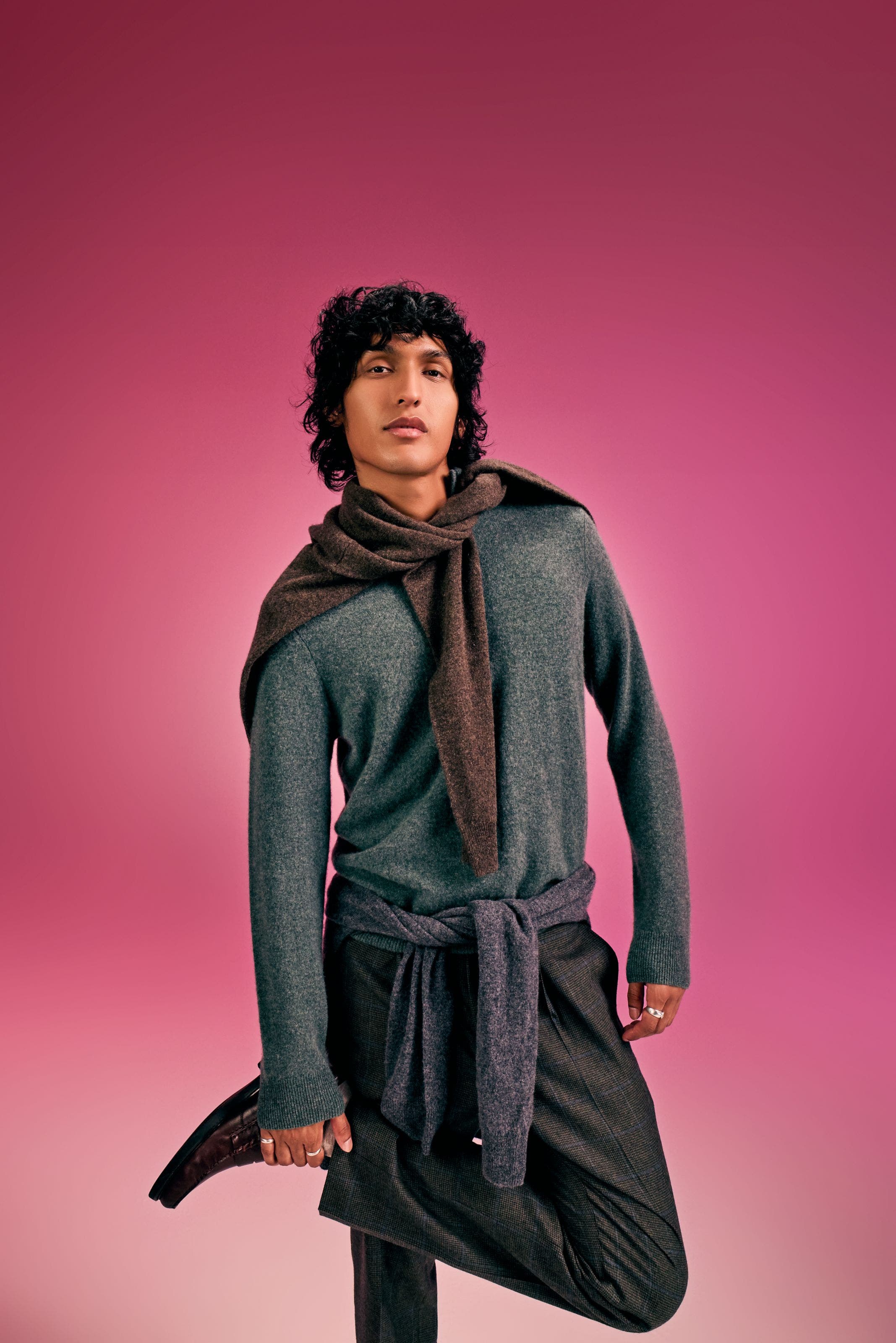 Man in cashmere sweater.