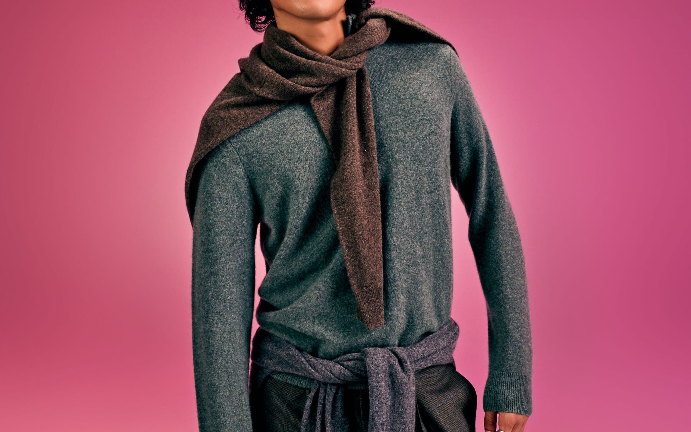 Man in cashmere sweater.