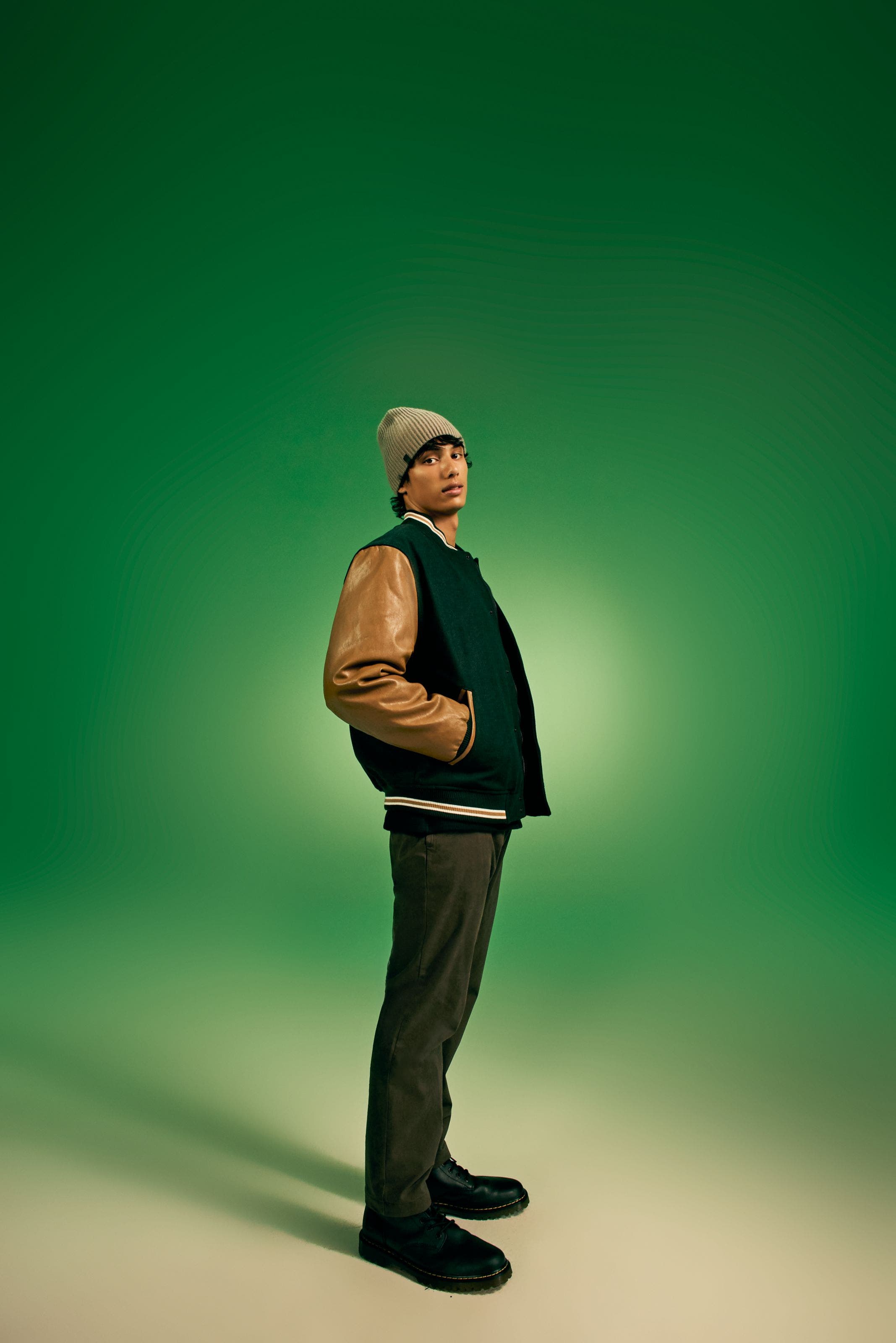 A man in a coat.
