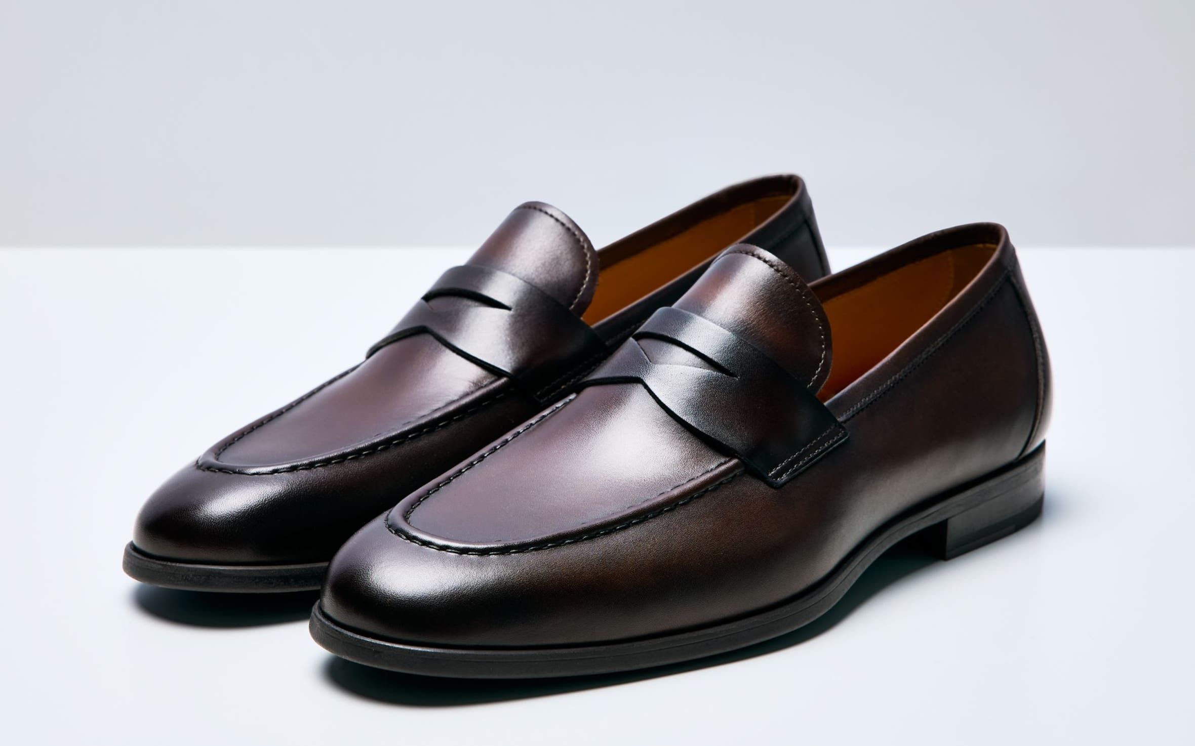 A pair of men's penny loafers.