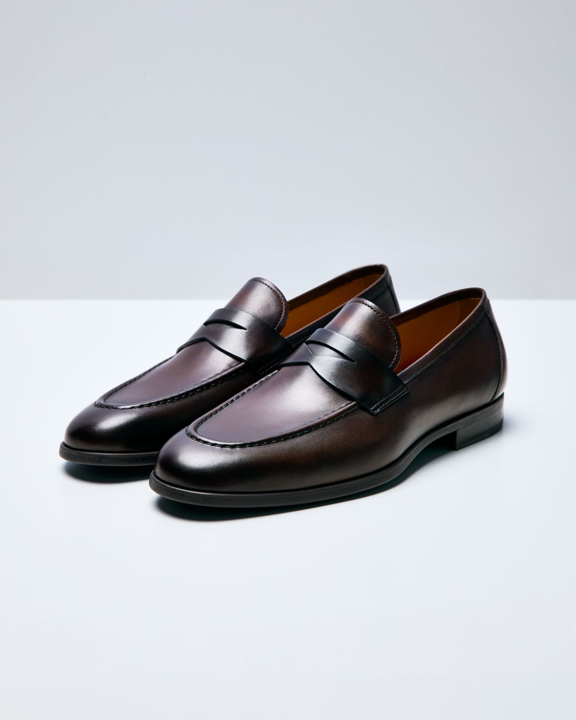 A pair of men's penny loafers.
