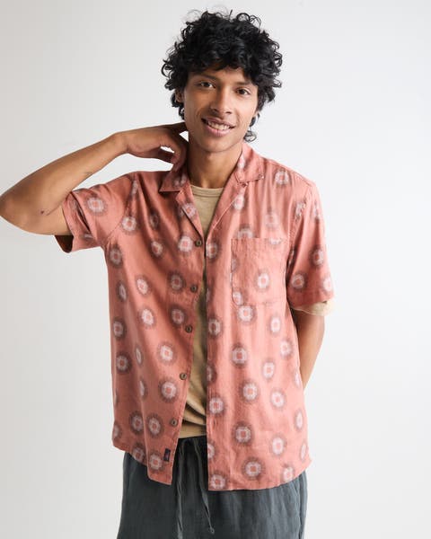 Man wearing a Faherty button-up shirt.