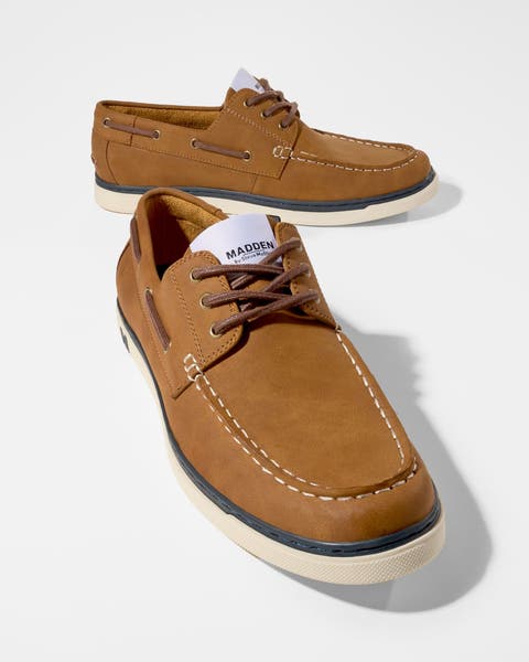 A pair of men’s boating shoes.