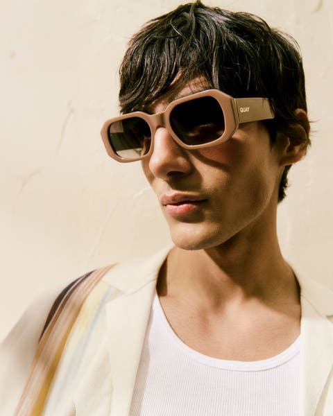 A man wearing brown sunglasses.