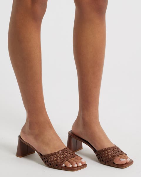 Brown Open Edit heels.