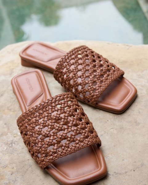 Brown woven Nordstrom sandals.