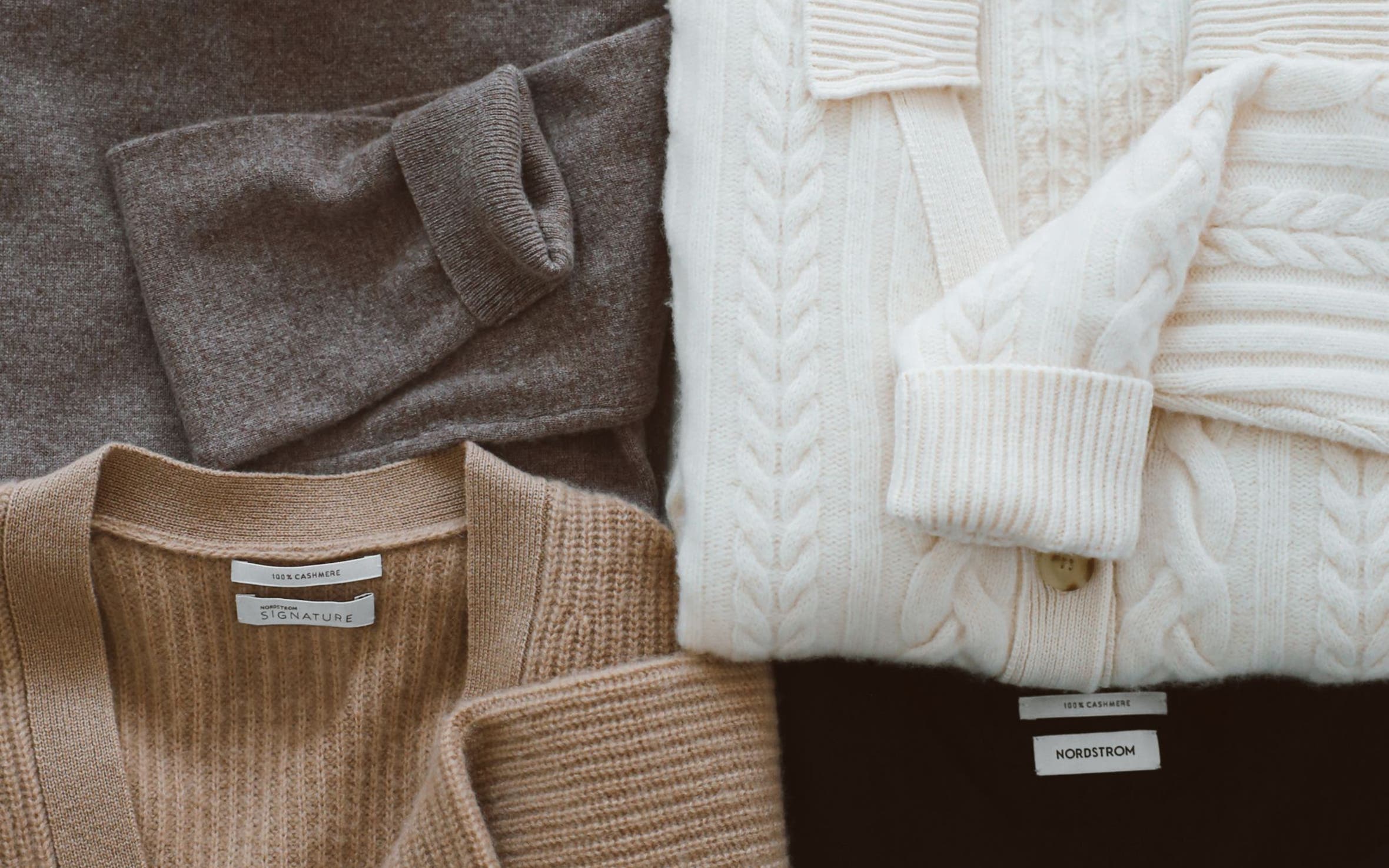 Assorted Nordstrom sweaters.