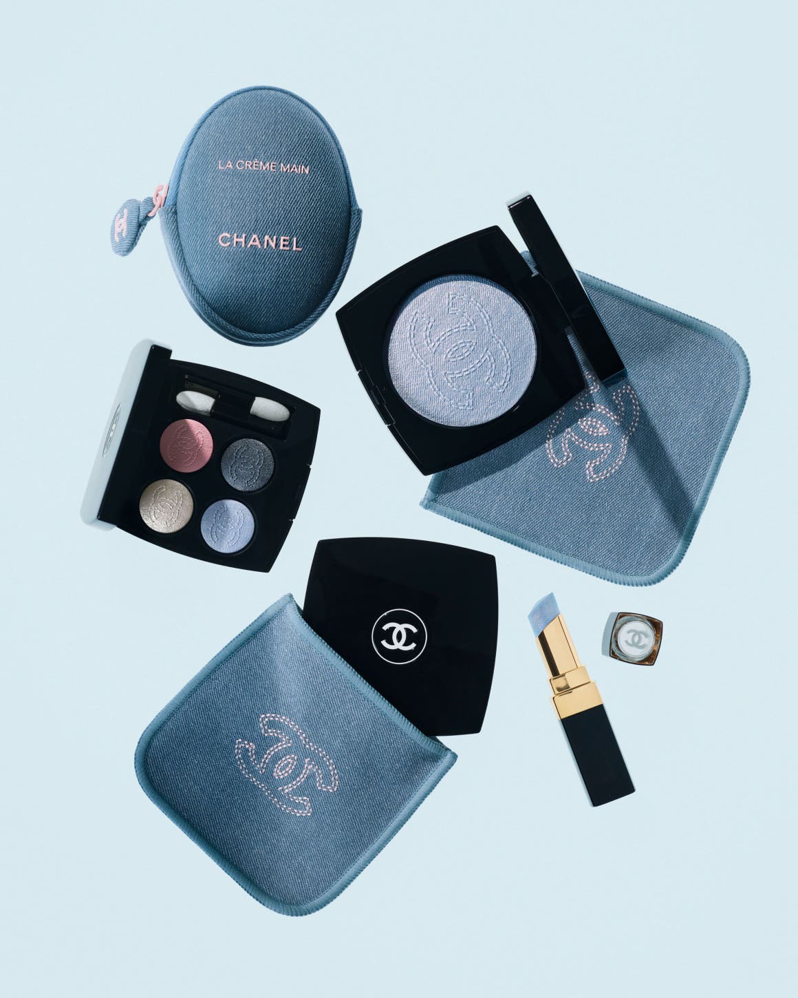 The new limited-edition denim makeup collection from Chanel.