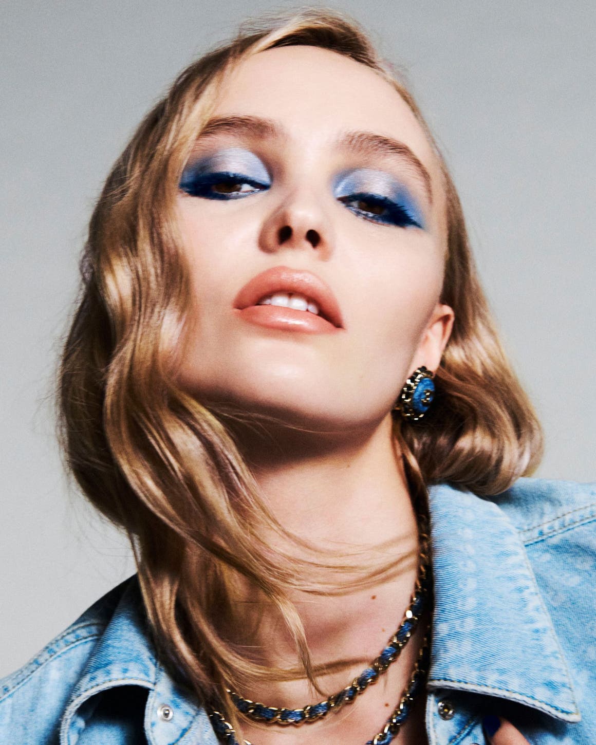 Lily-Rose Depp wearing CHANEL Denim Makeup.