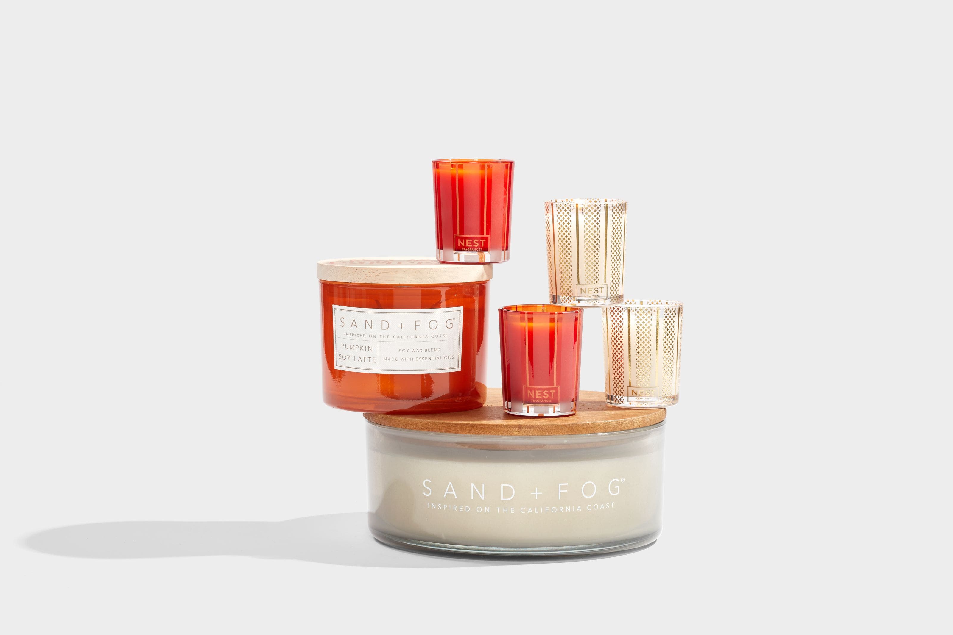 An assortment of candles.