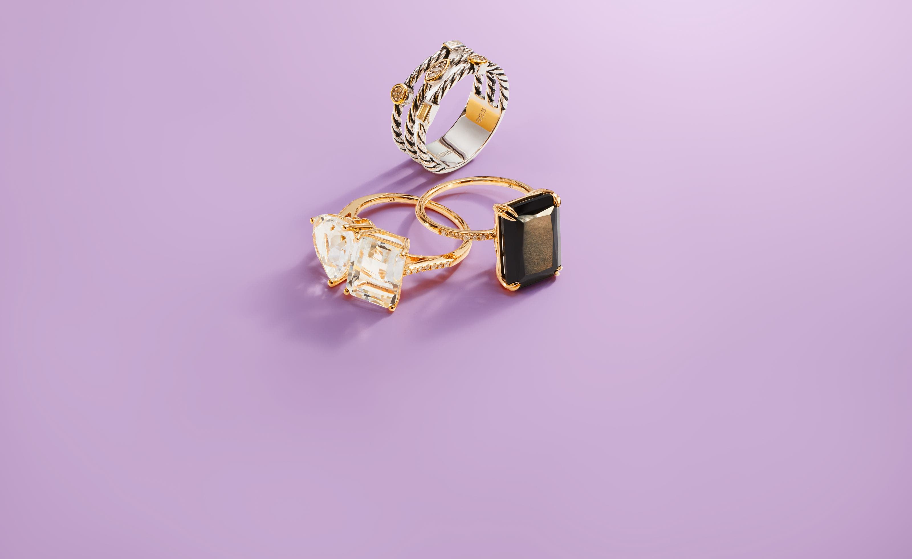 An assortment of women’s rings.  