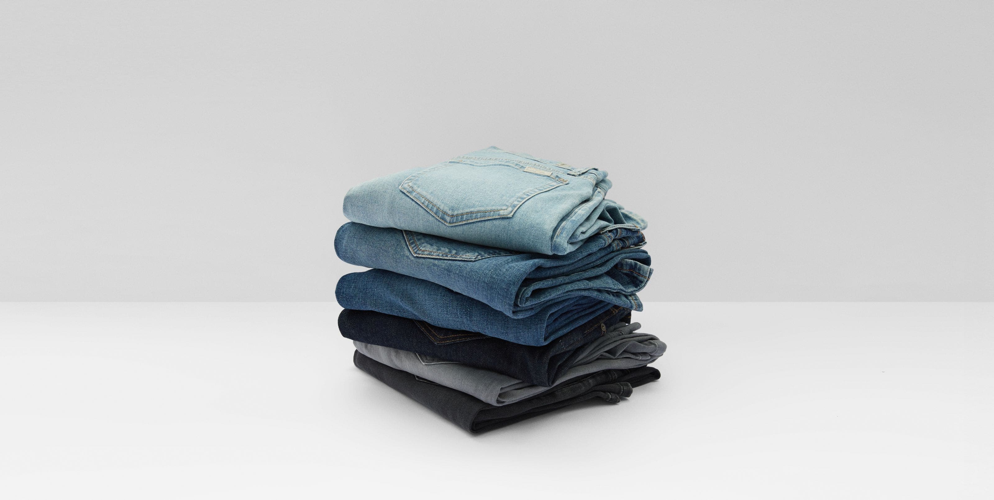 Stack of jeans.