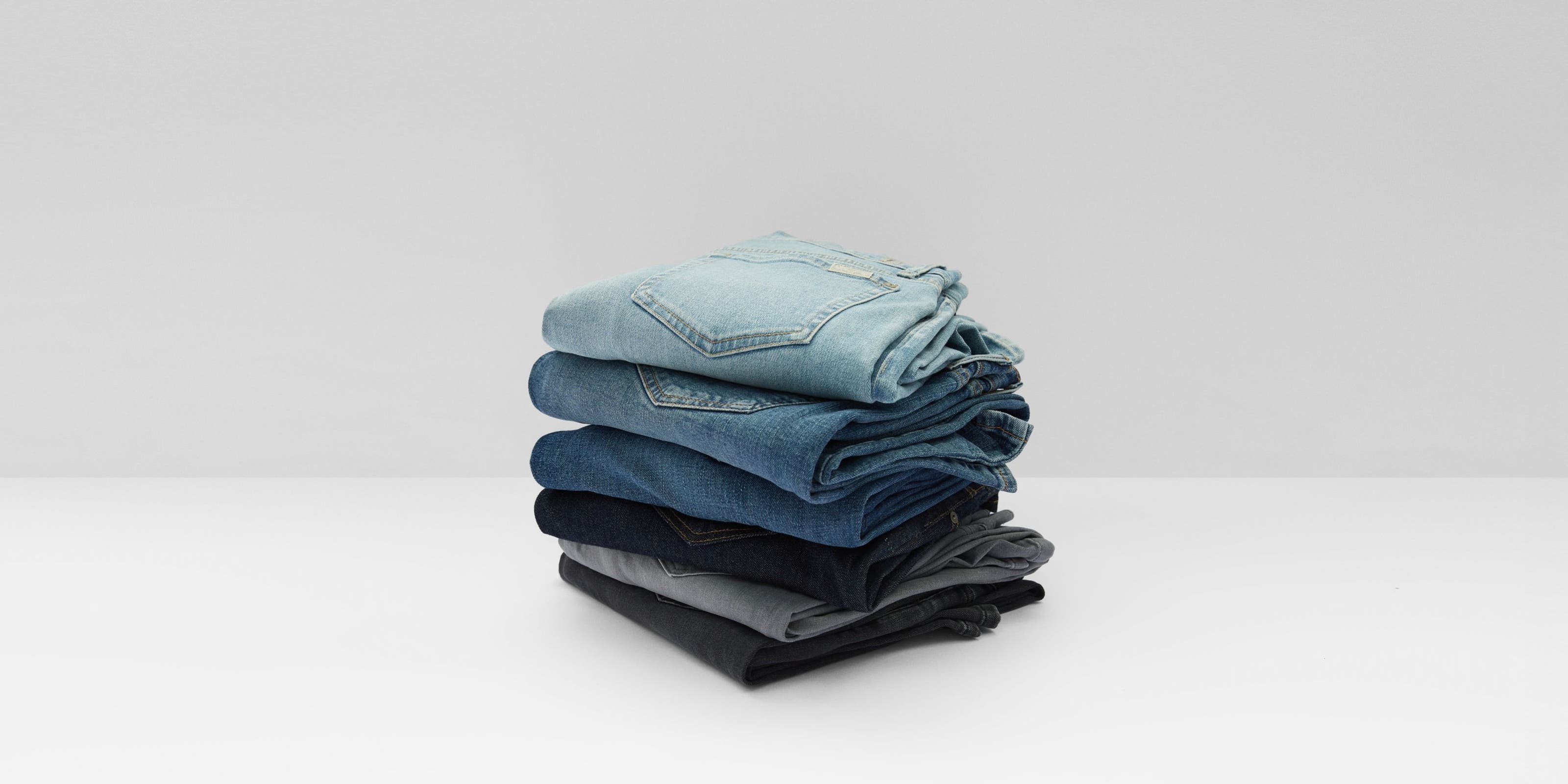 Stack of jeans.