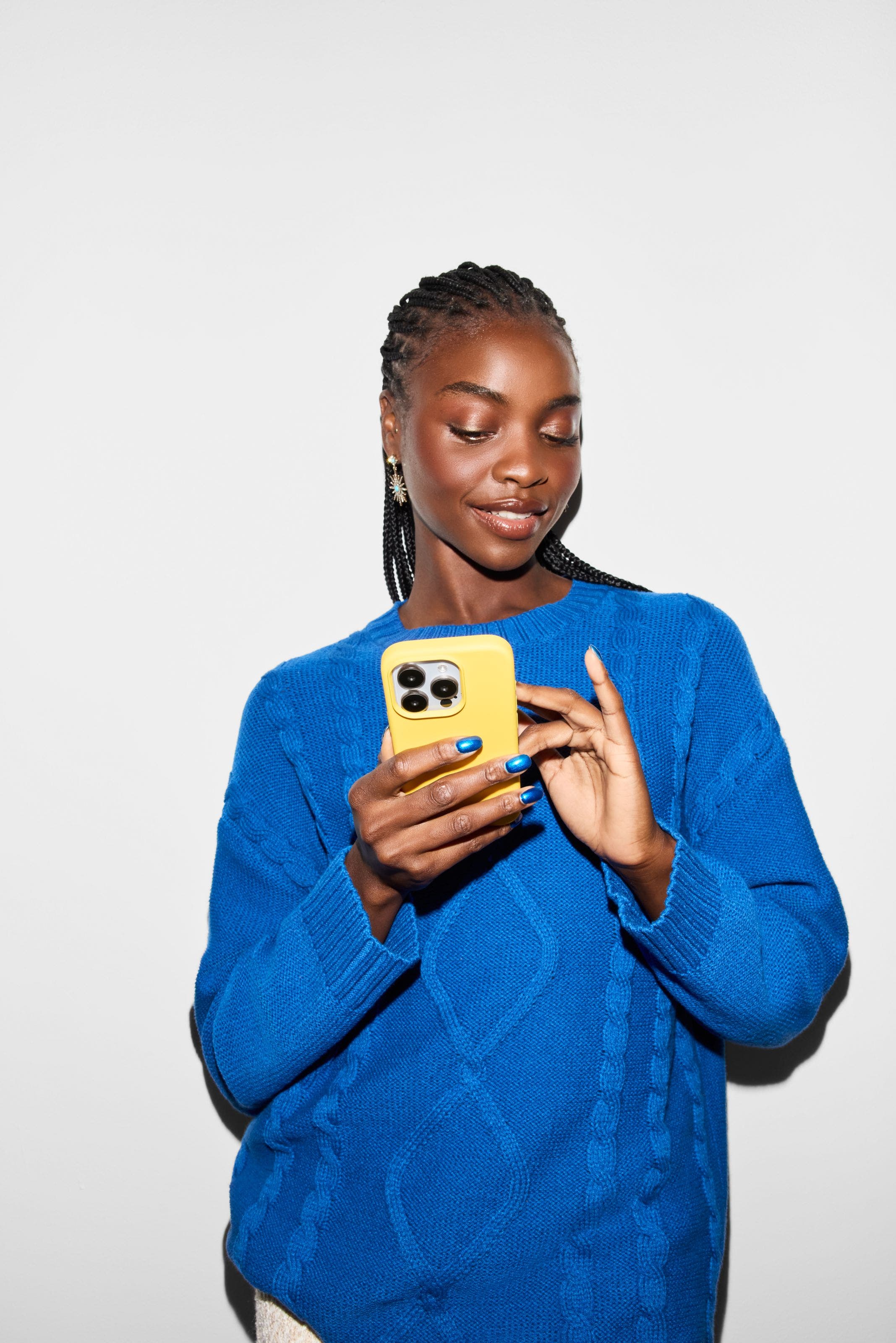 A woman on her cell phone. 
