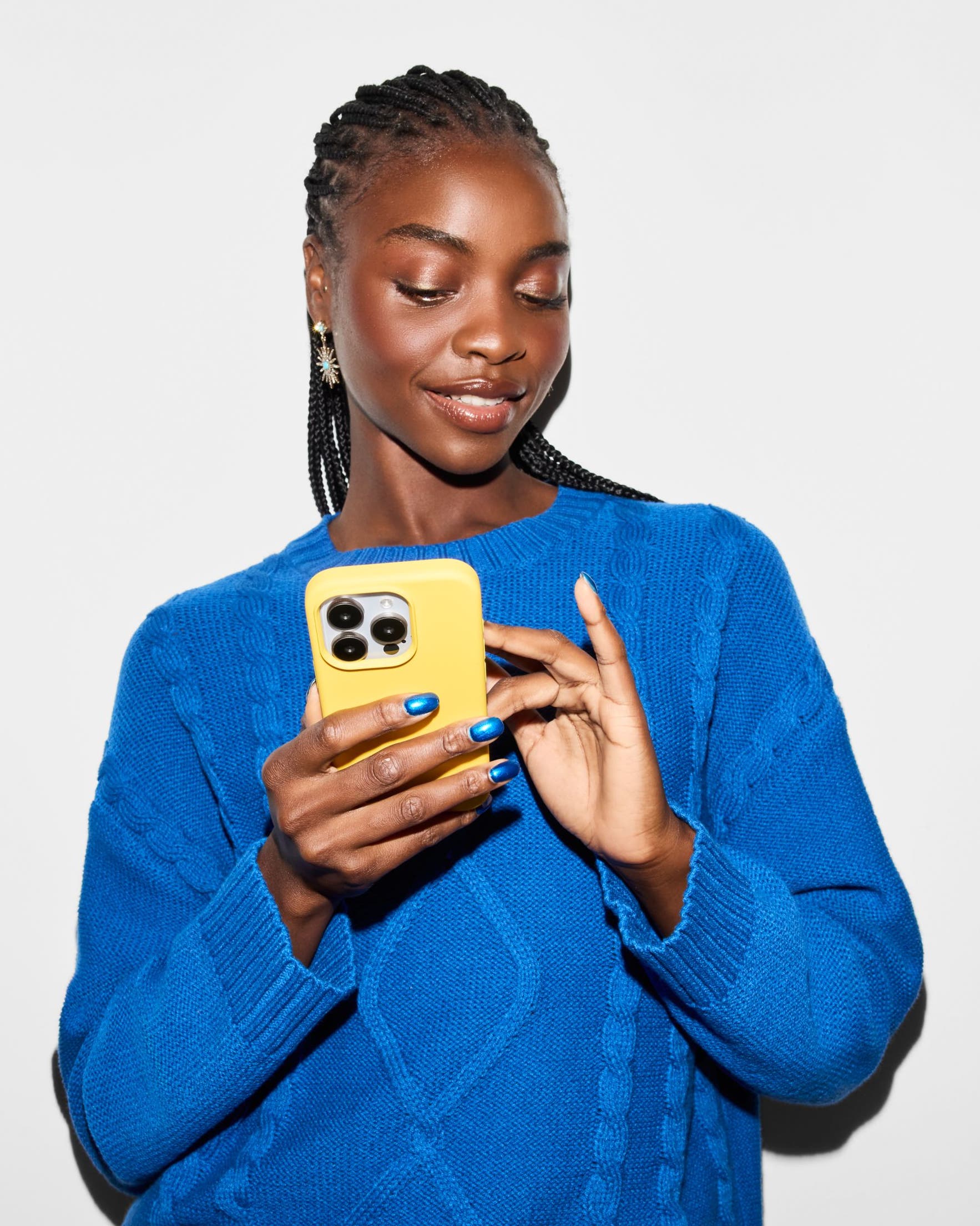 A woman on her cell phone. 
