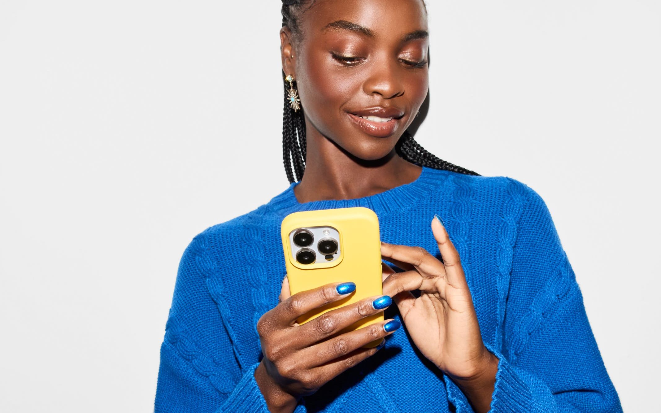 A woman on her cell phone. 