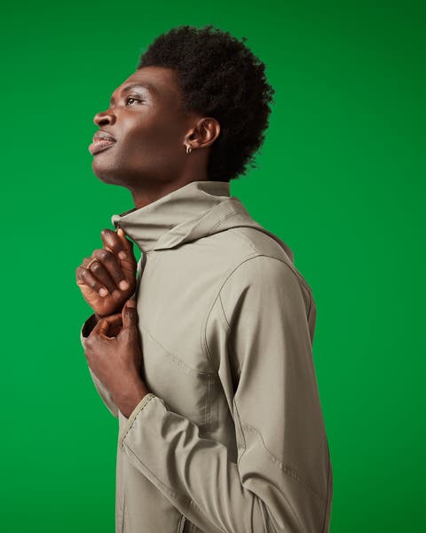 A man wearing an active jacket.