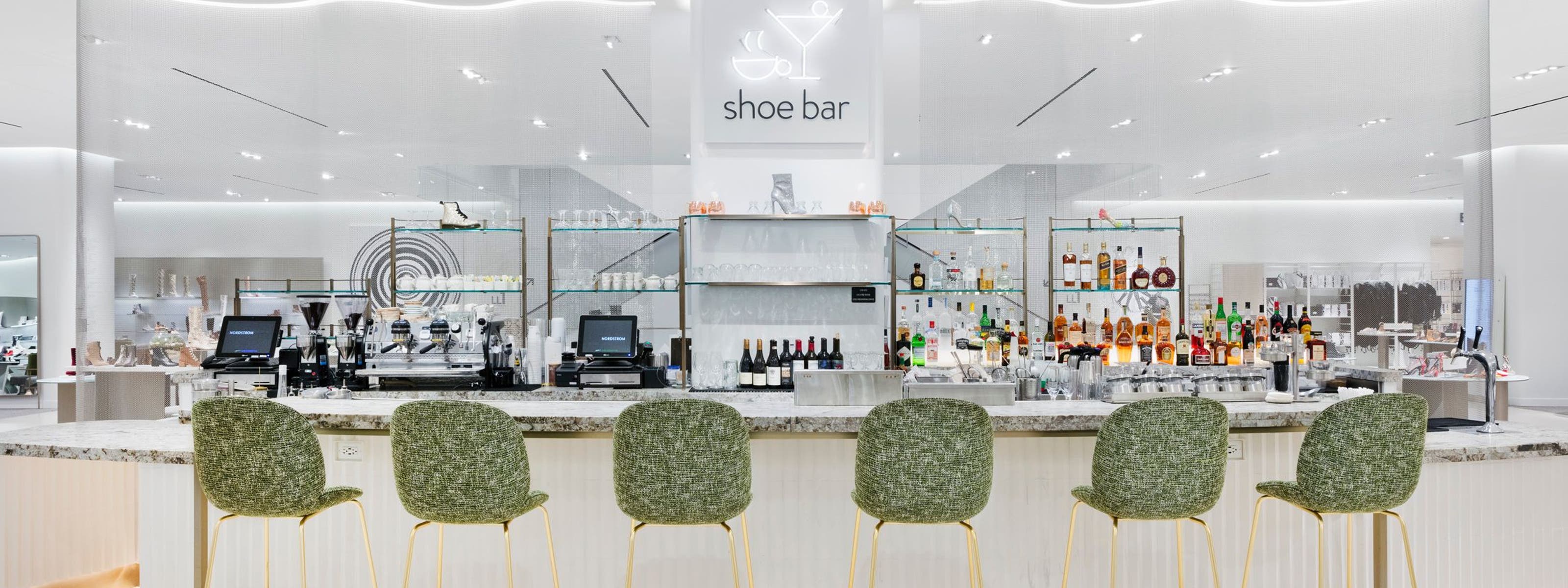 Interior view of Shoe Bar on the floor for women's shoes.