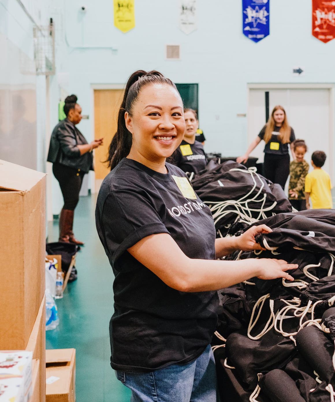 A Nordstrom employee at a volunteer event.