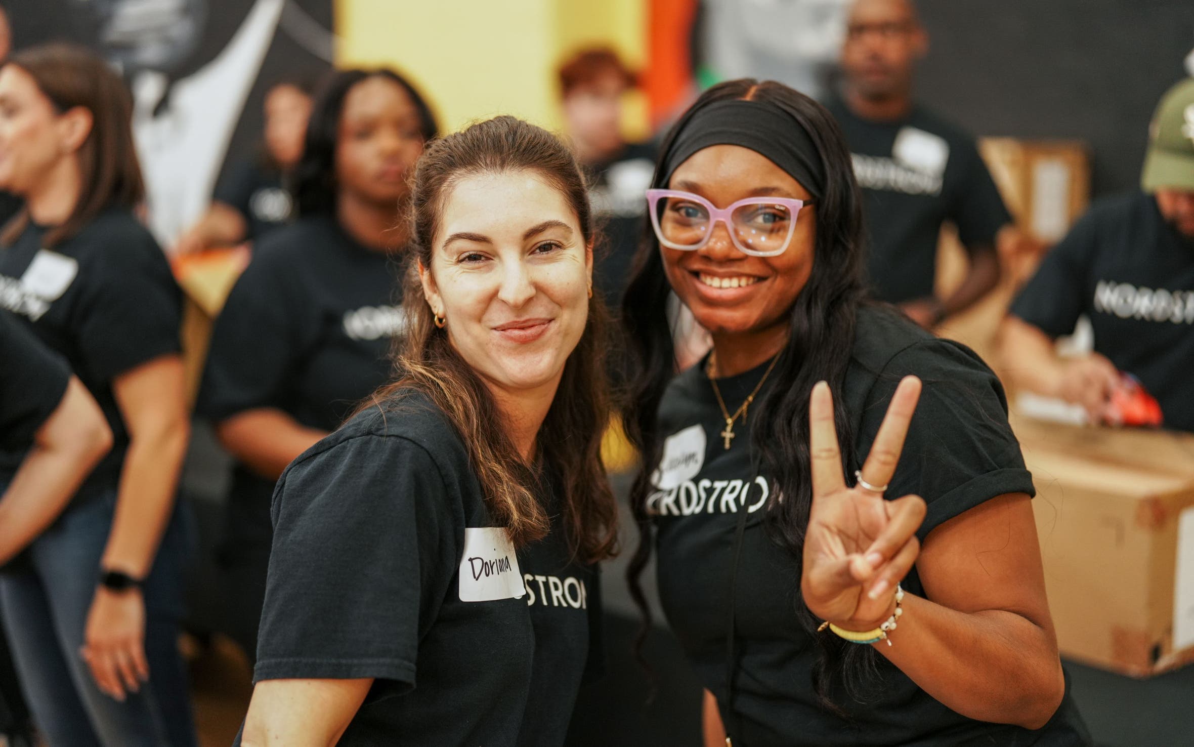 Nordstrom employees volunteering.