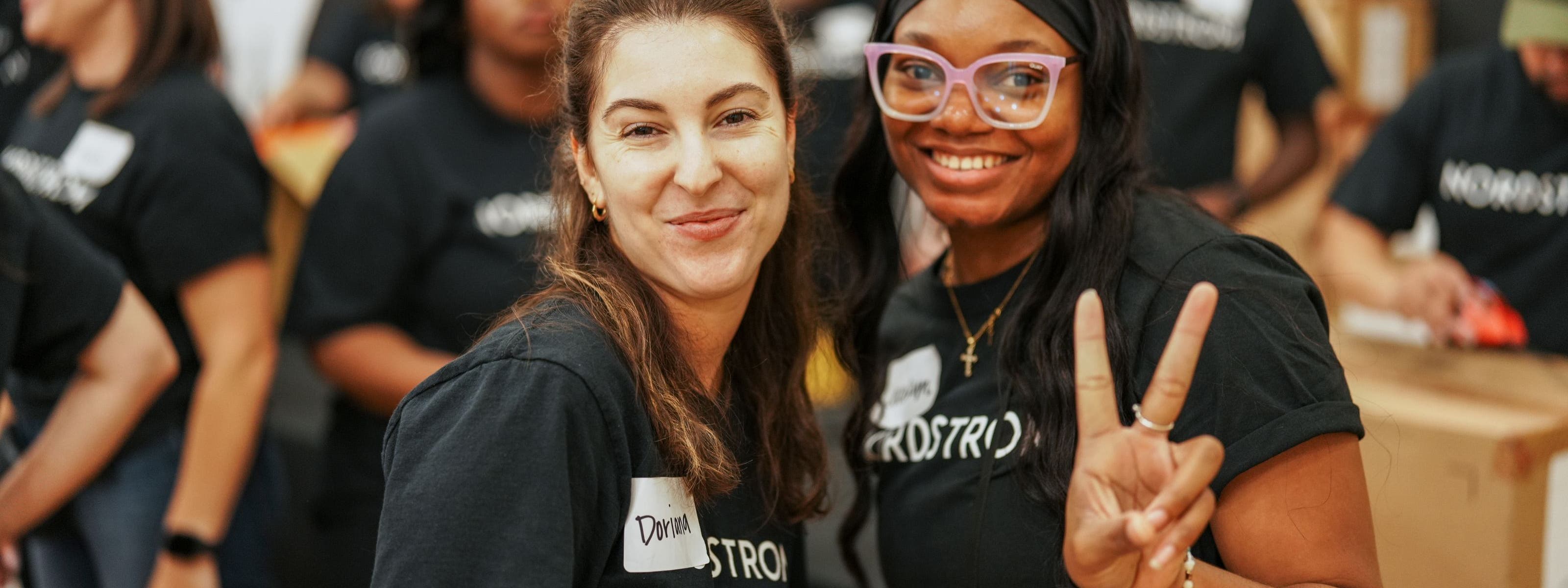 Nordstrom employees volunteering.