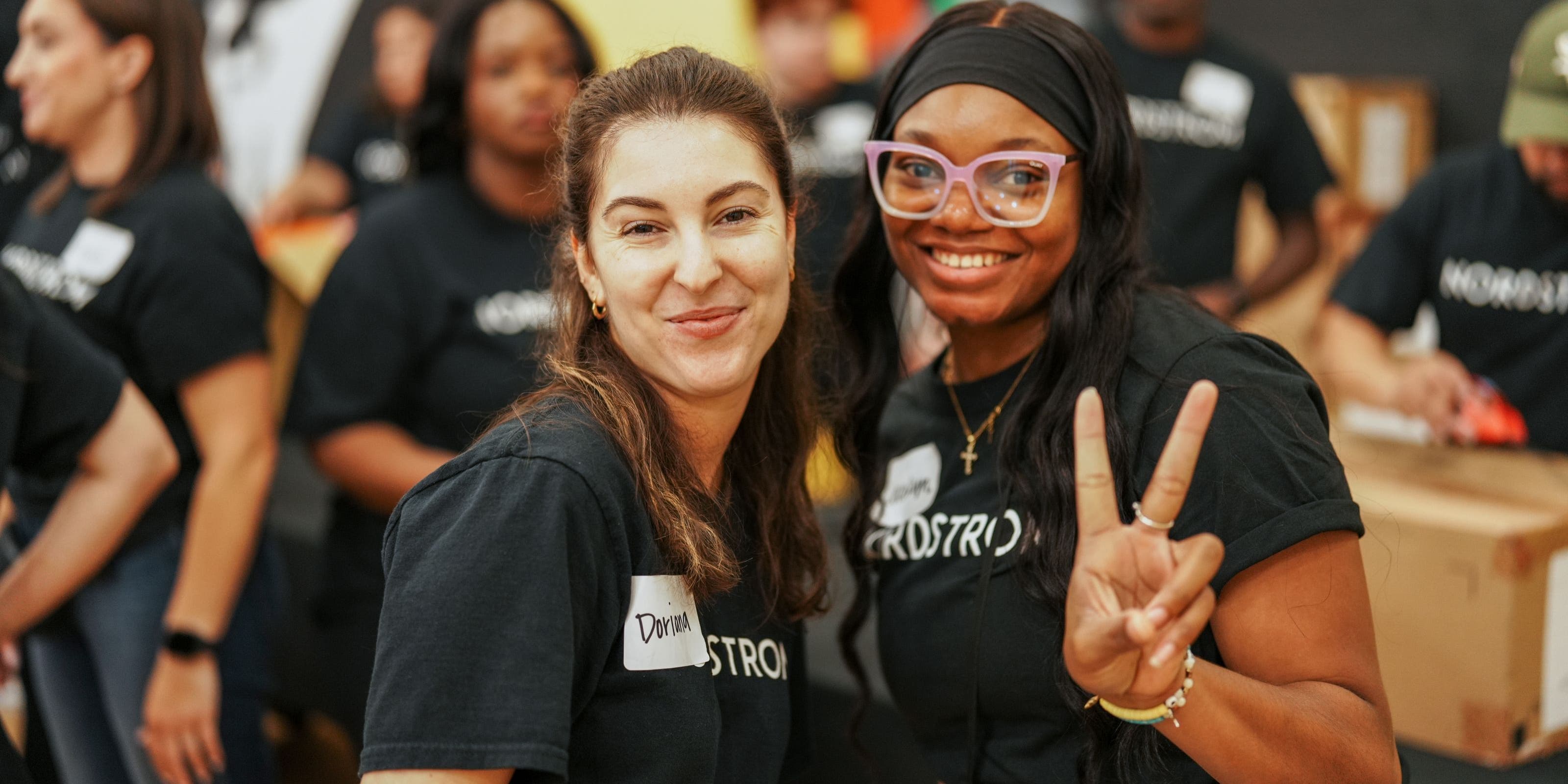 Nordstrom employees volunteering.