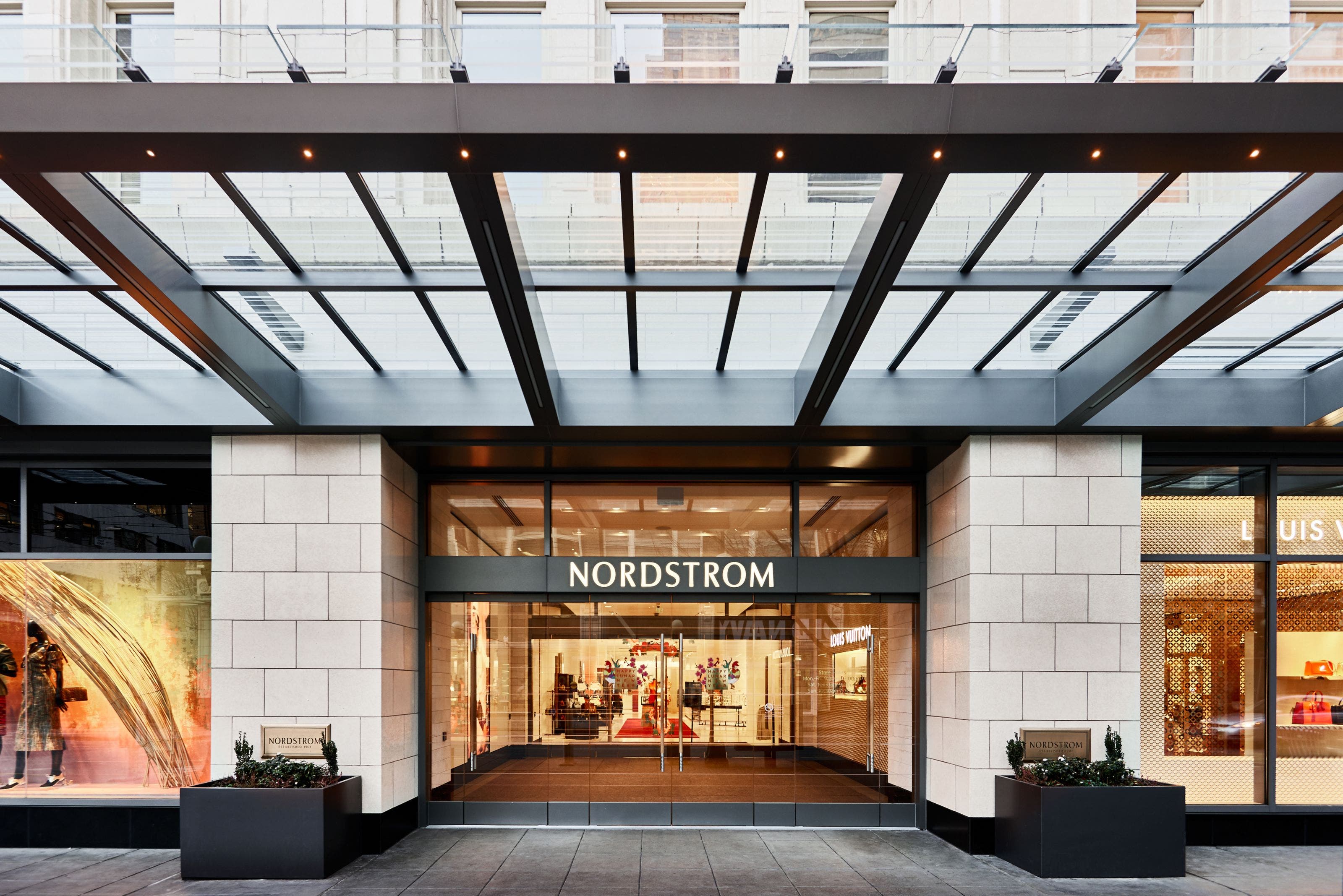 The exterior of a Nordstrom store.