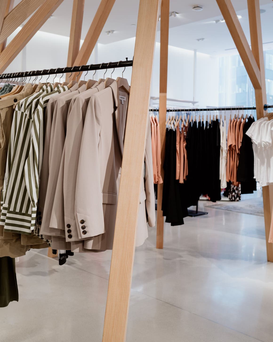 Racks of clothing in a Nordstrom store.