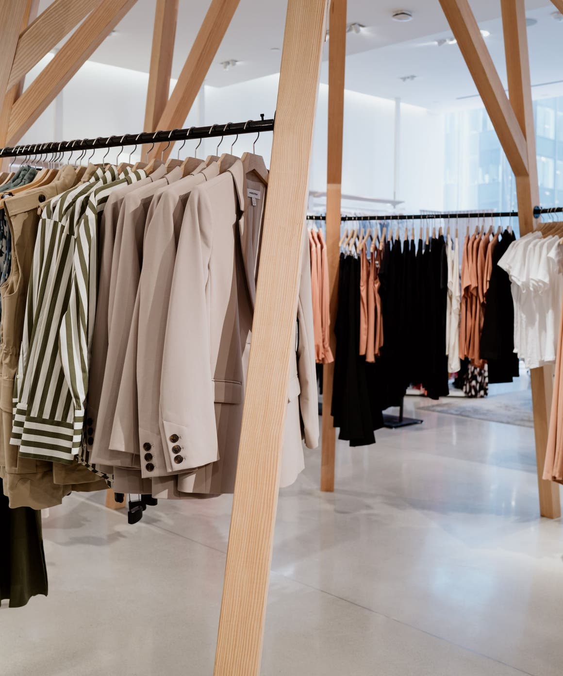 Racks of clothing in a Nordstrom store.