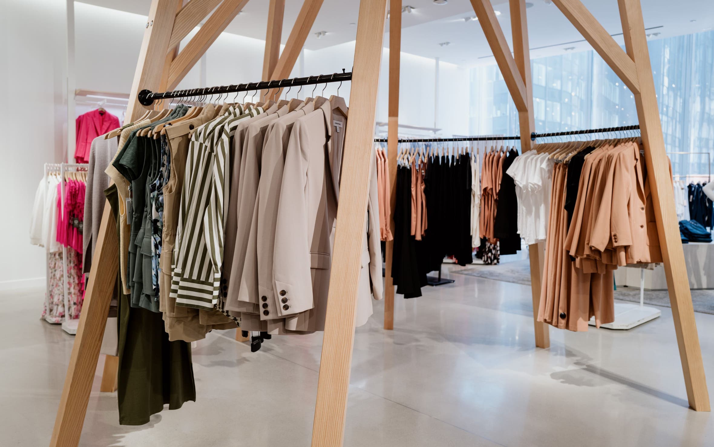 Racks of clothing in a Nordstrom store.