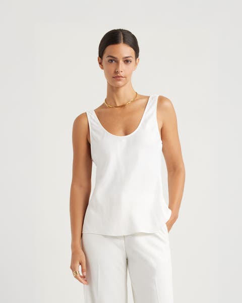 White satin tank.