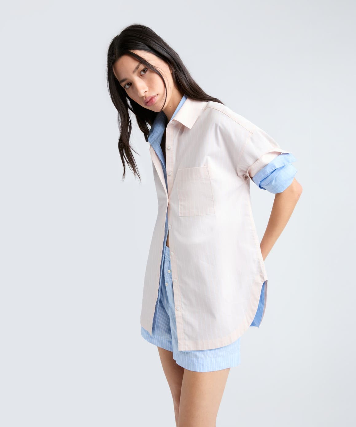 Woman wearing Open Edit spring collection look.