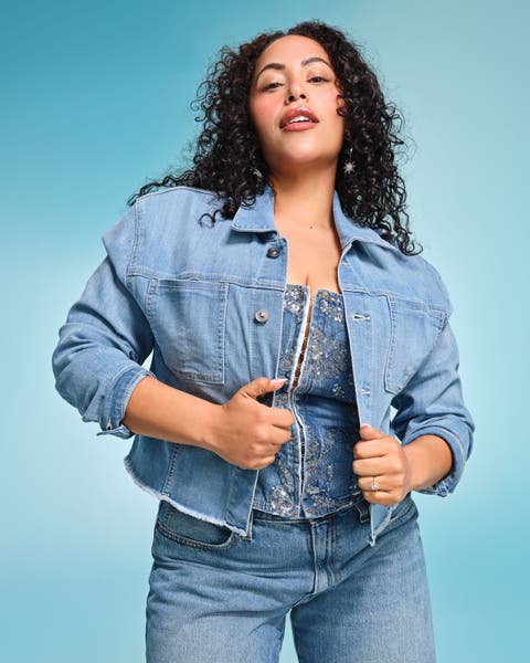 Denim outerwear.
