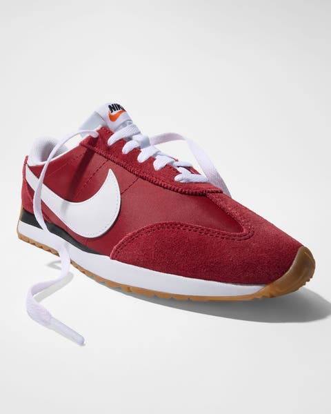 A red Nike sneaker.