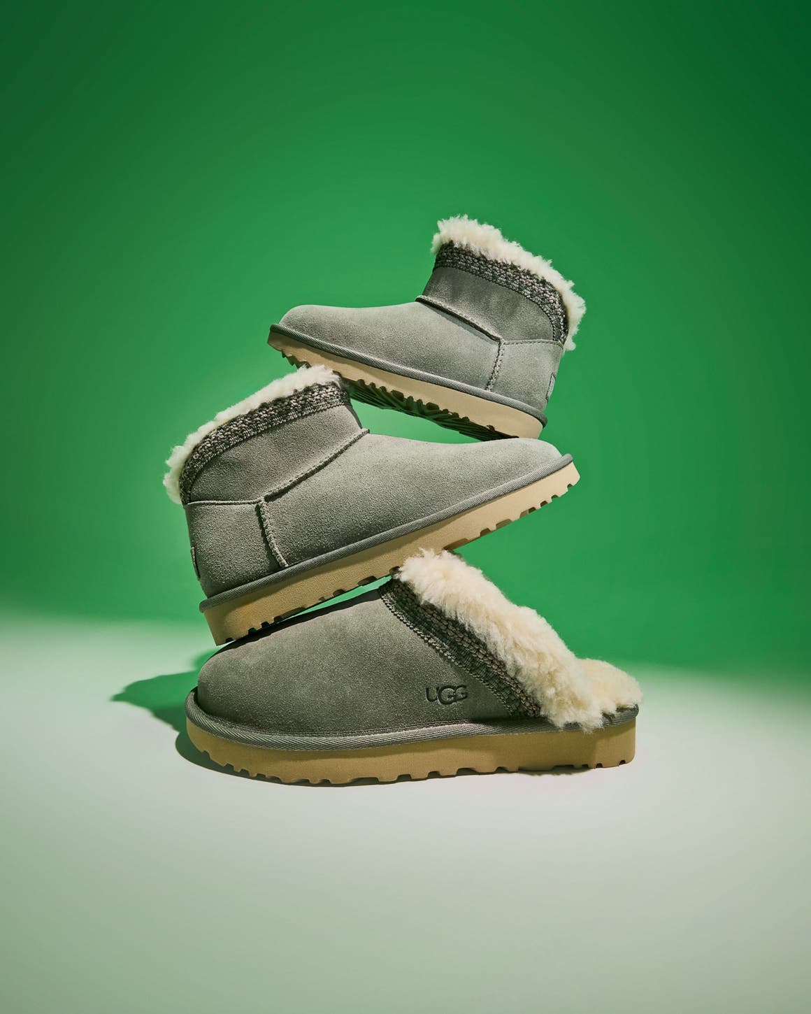 An assortment of UGG shoes.