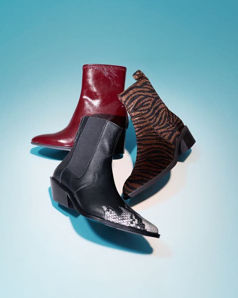 Three ankle boots
