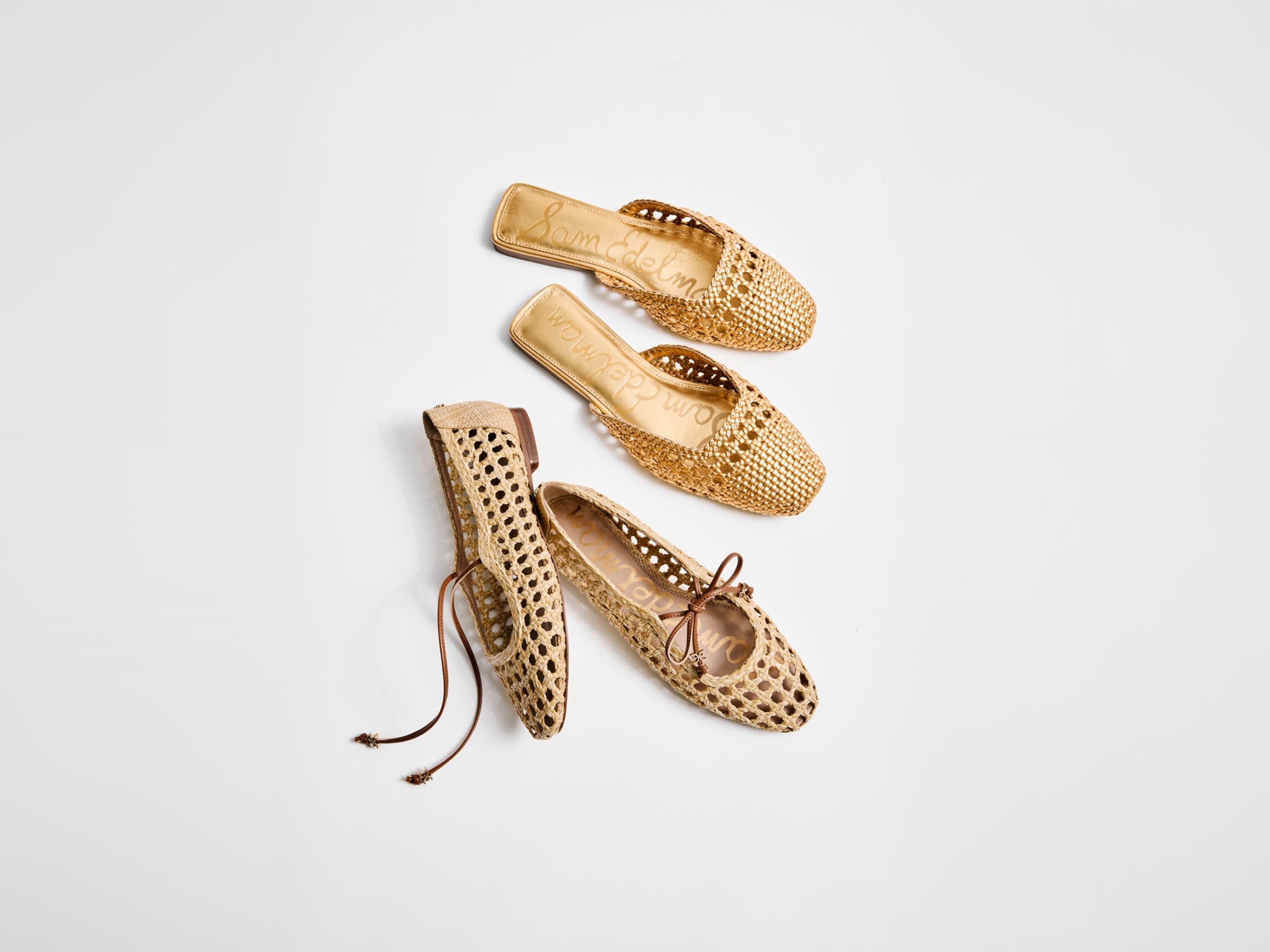Woven mary janes and mules.