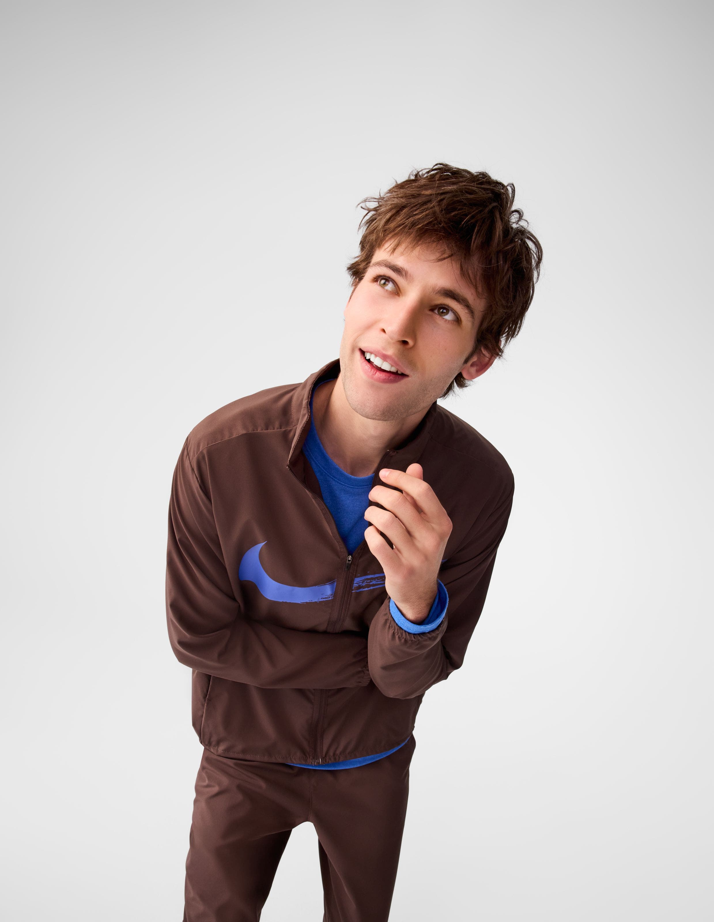 A man wearing an active jacket.