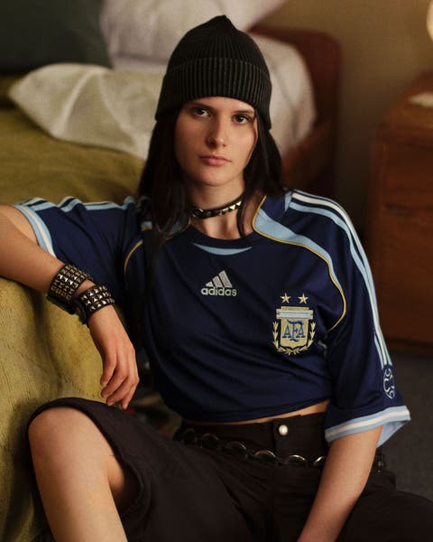 A woman wearing soccer gear.