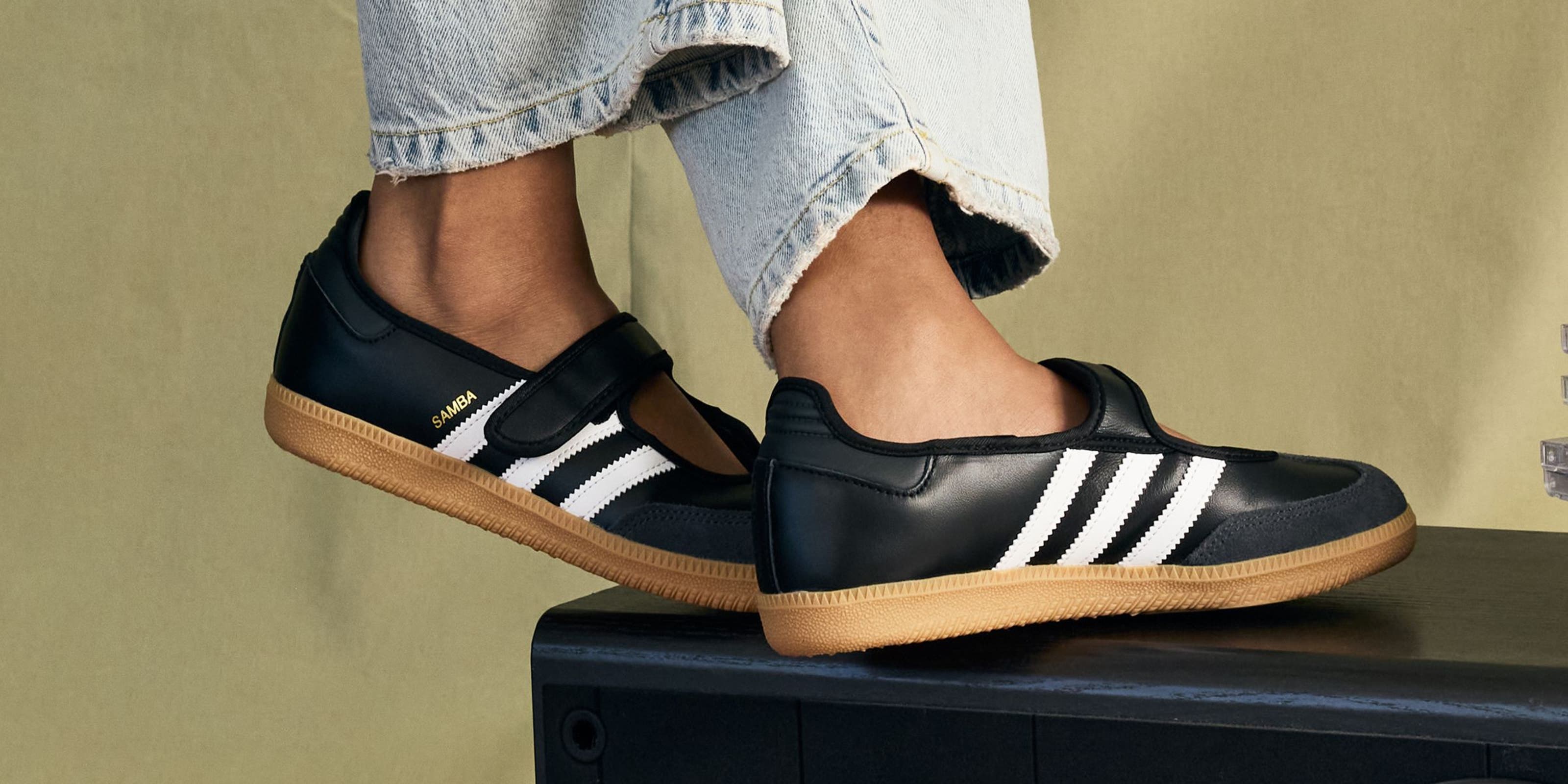 A Pair of Black Adidas